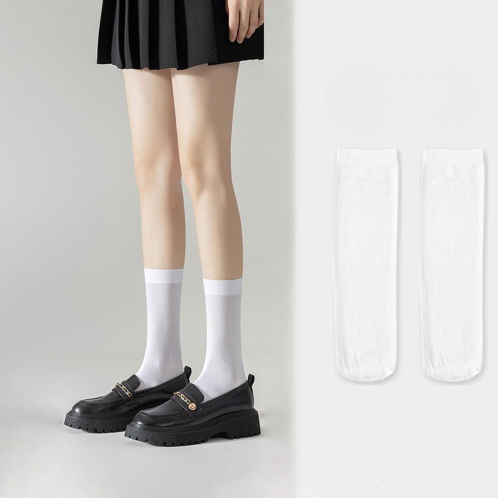 

Velvet Low-pressure Calf Socks, Summer Thin Knee-high Socks for Slimming and Beautifying Legs, with Short Skirt Socks Middle cylinder чорний