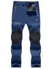 MAGCOMSEN Men's Waterproof and Stretch Winter Fishing and Outdoor Pants, Warm and Warm, Blue, Size L