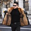 Winter High-end Warmth Imitation Fur Raccoon Fur Liner Mid-length Mink Fur Plus Velvet Thick Mink Casual Men's Clothing Parka Coat