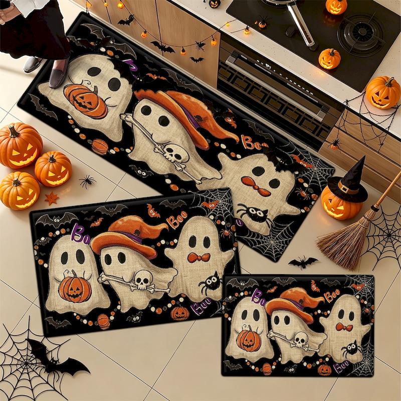 Halloween Cute Ghost Door Mat Bathroom Entrance Non Slip Floor Mat Kitchen Soft Carpet Home Decoration