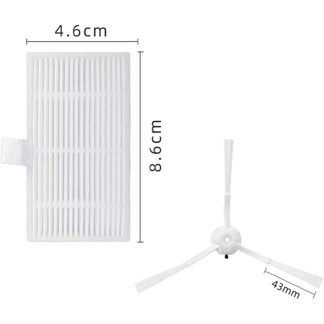 McbeAn Hepa Filter and Side Brush Compatible for Lydsto W2 Mop Cloth Dust Bag Robot Vacuums Spare Part Replacement Garbage Bags Parts Accessories(3)