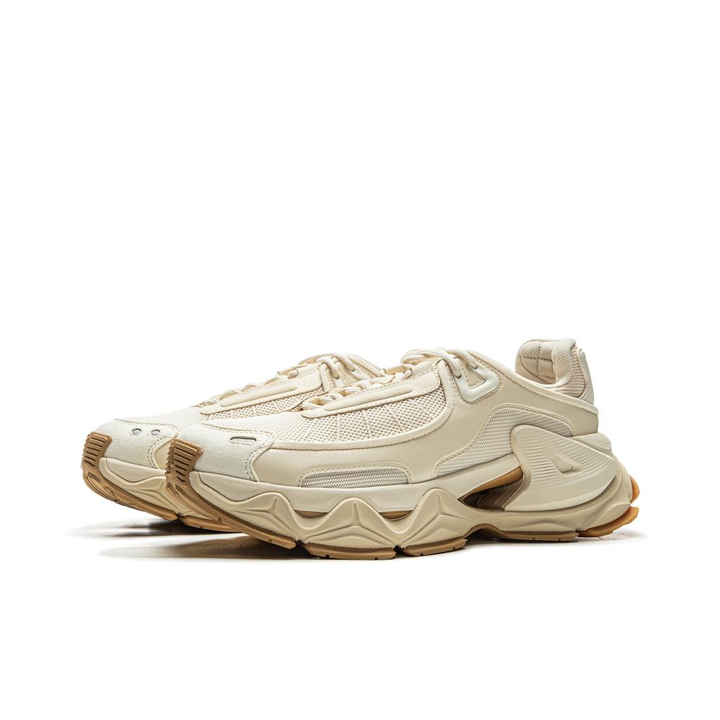 Li Ning Yue Ling Bequeme Trendige Sportliche Stoßdämpfende Rutschfeste Verschleißfeste Low-Top Freizeitschuhe Herren Freizeitschuhe Off-White AZGV071-3