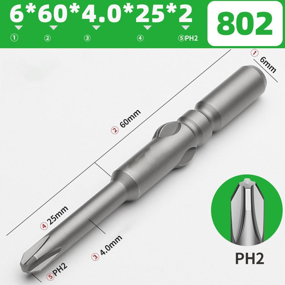 802 Electric Cross Screwdriver Bit Set with PH0 PH1 PH2 Heads 60 200mm