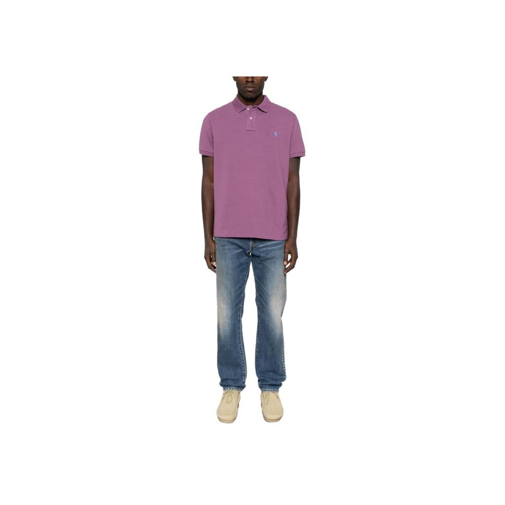 Polo Ralph Lauren Logo Embroidered Straight Fit Short Sleeve Polo Shirt Men tops Lavender 710680784-409