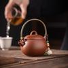 Original Purple Clay Anti-Scald Kung Fu Teapot with Handle - Chinese Style Ceramic Teapot in Gift Box