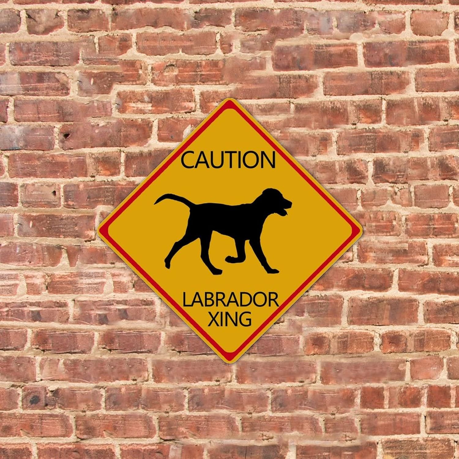 Labrador Crossing Sign, Labrador Xing, Warning Dog Crossing, Pet Lovers Gift, Fence Wall Decor, Quality Metal Sign Tin Sign, Dog Crossing Sign Wall