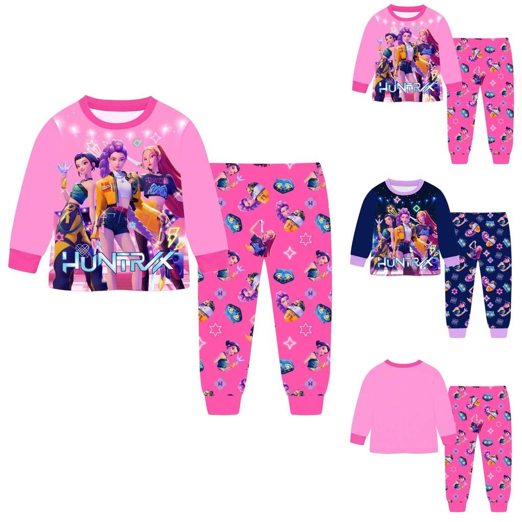 Kpop Demon Hunters Children Long Sleeve Pajama Set With Soft Milk Silk Fabric For Summer Comfort