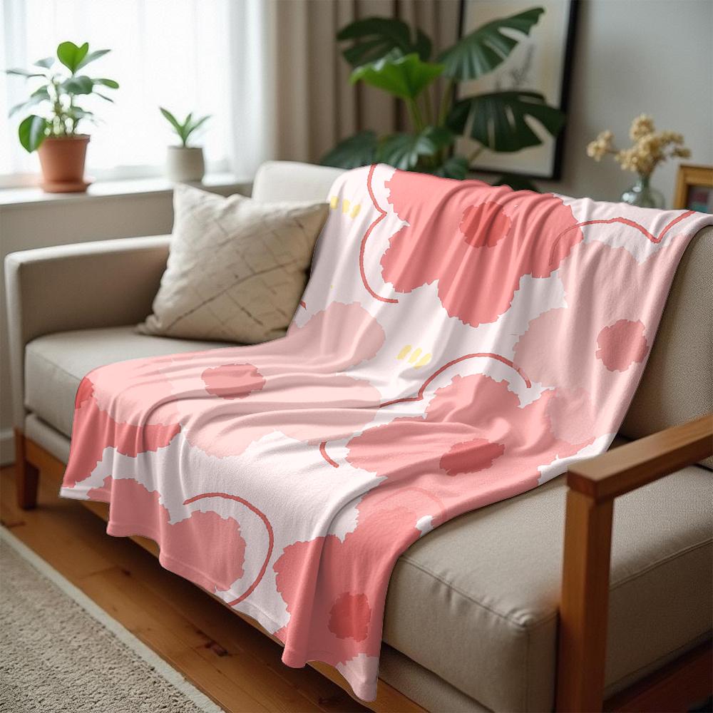 Blush Floral Cluster Ultra Soft Sherpa Fleece Blanket Fluffy Warm Halloween Cozy Throw For Sofa Couch Bedroom Gift All Season