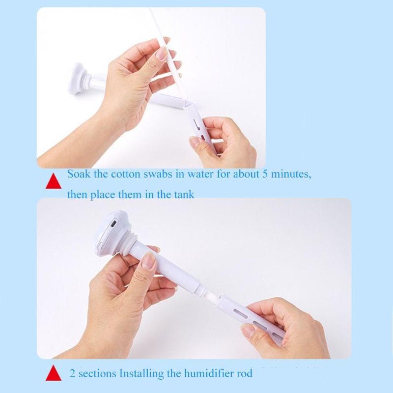 Mini USB Powered Portable Humidifier with Dimmable Soft Night Light Fits Various Bottles for Office Desktop Trip Use