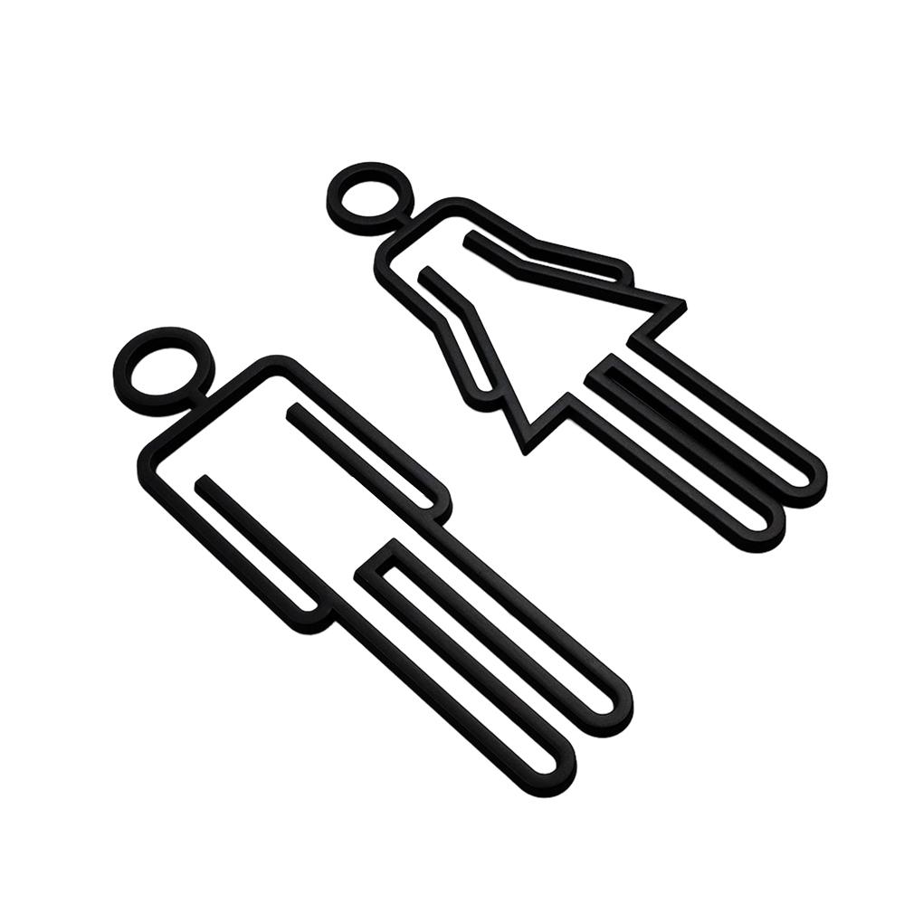 ABS Visible Acrylic Toilet Sign - Safe And Durable Bathroom Door Symbol Bathroom Sign Door Sign Adhesive Sign For
