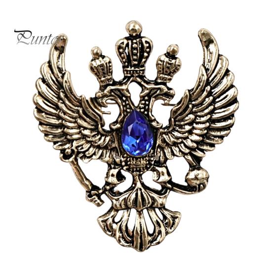 Solid Metal Brooch Eagle Pin, Double-Headed Design Lapel Alloy Anti-Oxidation Strong Buckle Badge for Coats Shirts Bags Accessories Vintage Style