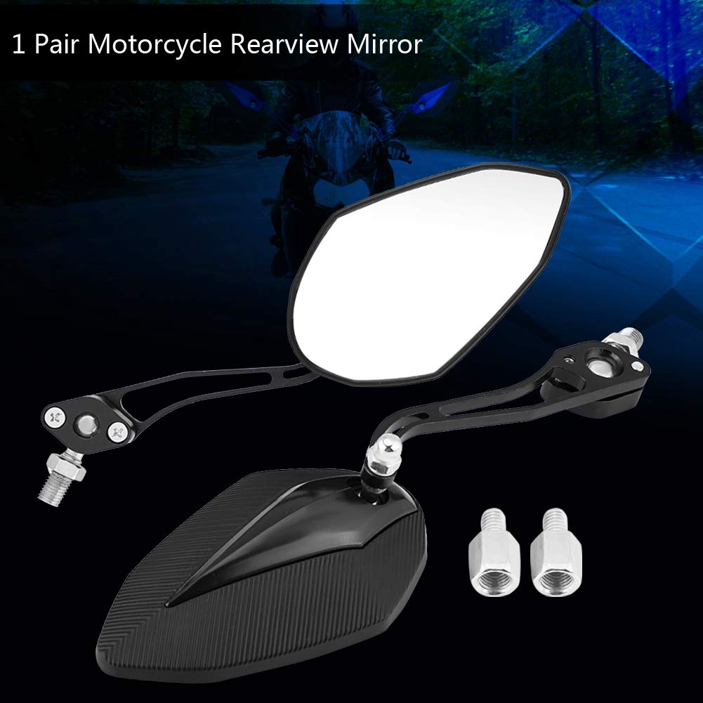 Backspegel, Slagtålig Motorcykelspegel 2 st/Motorcykelsats (Svart)