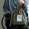 Tragbare japanisch-koreanische Lunchtasche Baumwoll-Canvas Kordelzug Handtasche Thermisch isoliert Picknick Lebensmittelaufbewahrung Bento-Box Tasche Tragetasche