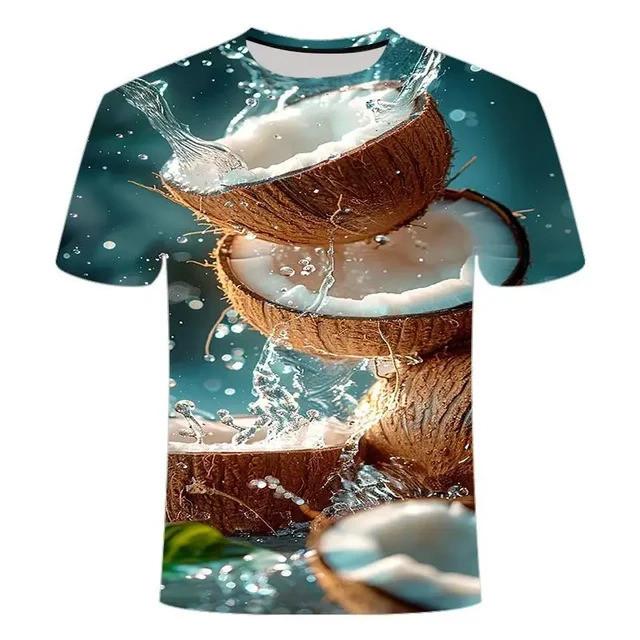 Kids 3D Plant Fruit Flower Graphic Round Neck Short Sleeve T Shirt For School Outdoor Holiday Daily Casual Leisure Daily Wear