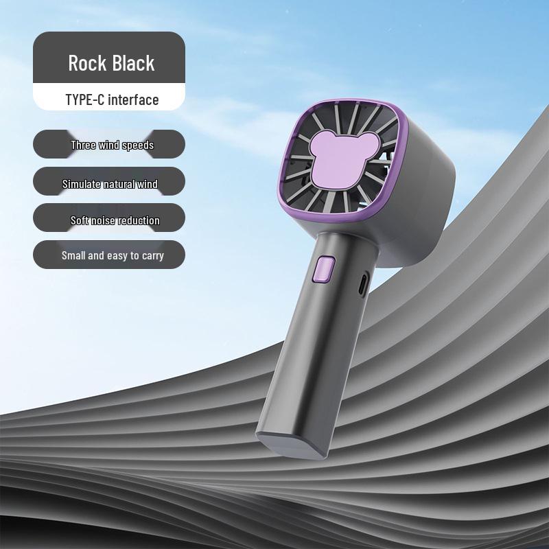 Portable USB Rechargeable Neck-Hanging Foldable Mini Handheld Fan with High-Speed Turbine