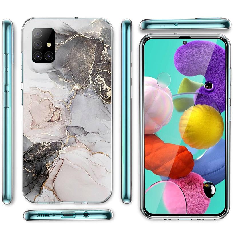 Fashion Gold Pink Geometric Marble Phone Case For Samsung Galaxy A52 A32 A22 A12 A51 A31 A50S A30S A20S A10S Note 20 Ultra 10 Pl