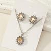 Fashion Suit Jewelry Temperament Sunflower Zircon Earrings Kate Sapphire Necklace