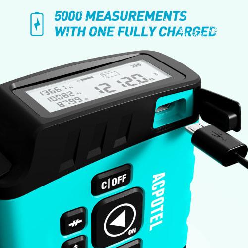 2-in-1 Digital Tape Measure, 16 Feet, with Display, Smart Tape Measure, Pythagoras Mode, Waterproof and Rechargeable, 1/2 Self-Centering, 20 Groups of