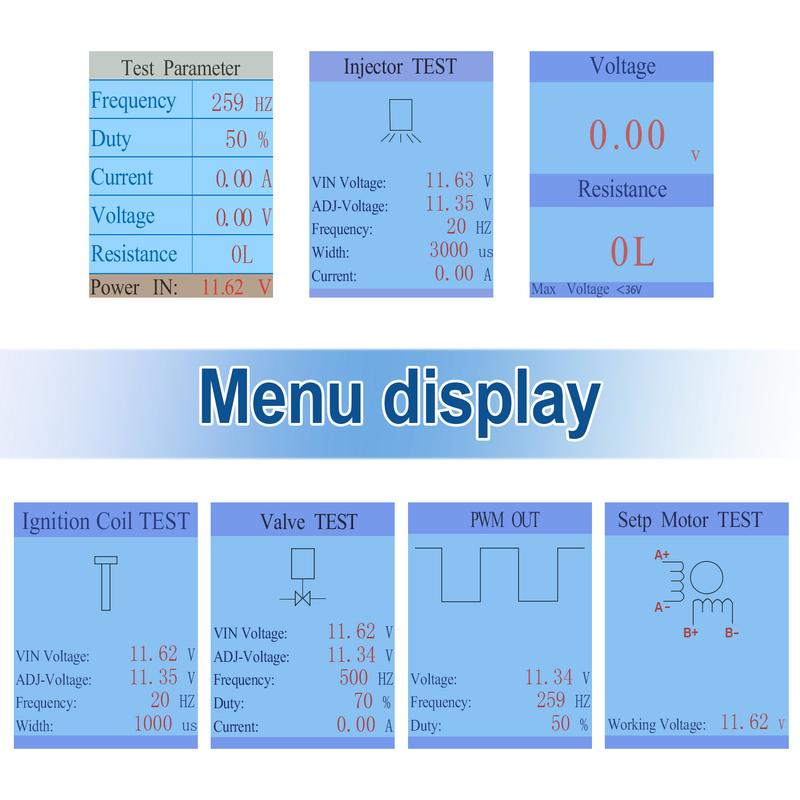 QDB-4A Auto Ignition Coil Tester Car Idle Stepper Motor Solenoid Valve Injector Actuator Fault Detector Driver PWM Generator
