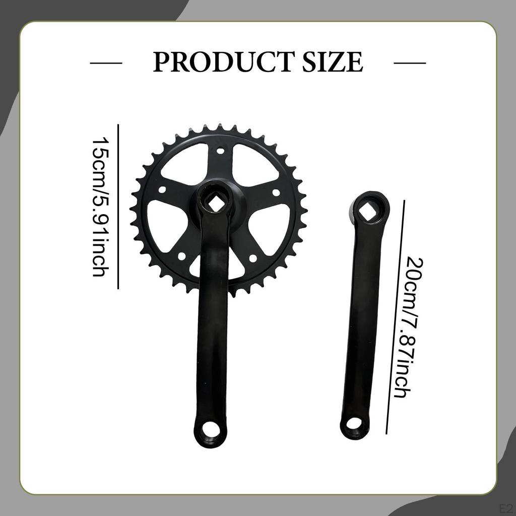 36T Bike Crankset Bicycle Easy Installation 170mm Crank Arm Spare Parts for Single Speed
