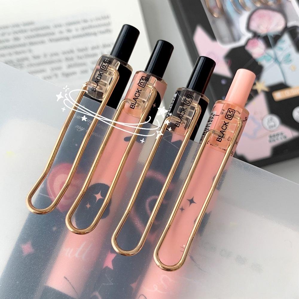 6pcs Butterfly Gel Pen Set 0.5mm Black Ink Flower Rose Sweet Ballpoint Pens for Writing Student School Supplies