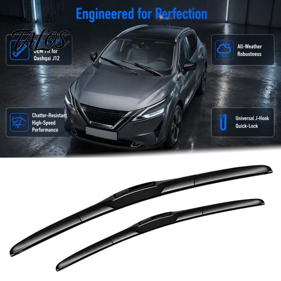 Robuste Automobil-Scheibenwischer 2 Stück Wischerblätter-Set für Nissan Qashqai J12 2021-2024, 17/26 Schnellmontage Zoll Frontwischer,