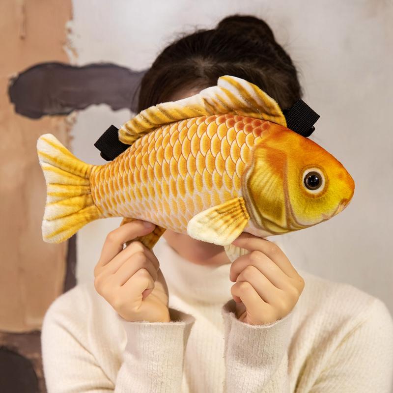 30cm Simulated Fish Bag Soft Stuffed Plush Toys Koi Carp Crucian Carp Parrotfish Funny Plushies Doll Crossbody Bag Girls Gifts