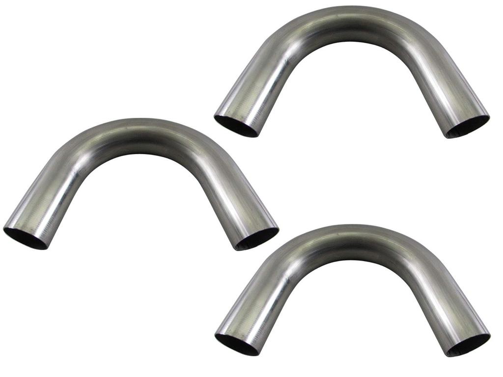 BRIGHTZ Diameter Stainless Steel Bent Set 60.5mm 150° Pipe, 1.2mm Thick, 3-Piece [CUR-PIPE-006-3PC] 60.5mm Diameter, 150°