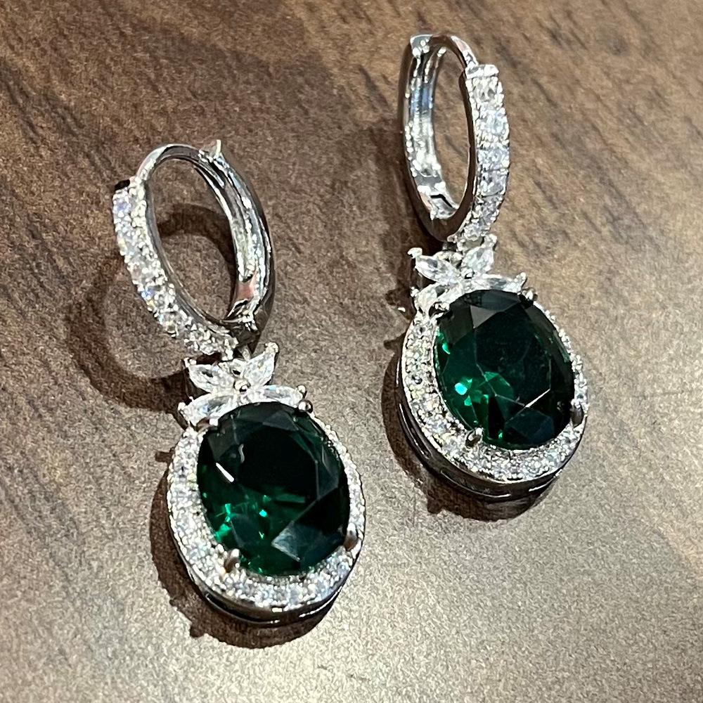 Cao Shi Luxury Multi-Color Gemstone Zircon Earrings for Women