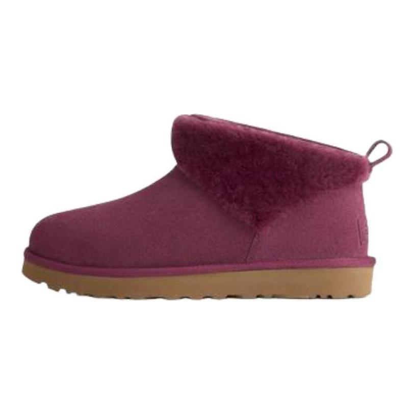 UGG Classic Ultra Mini Suede Warm Versatile Slip-On Snow Boots Women boots Crimson 1174518-BTMG