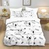 Cute Black White Dog Print Bedding Set Duvet Cover Pillowcase 2/3pcs Single/Double/Queen Large Size Gift Adult Kids Bedroom Set
