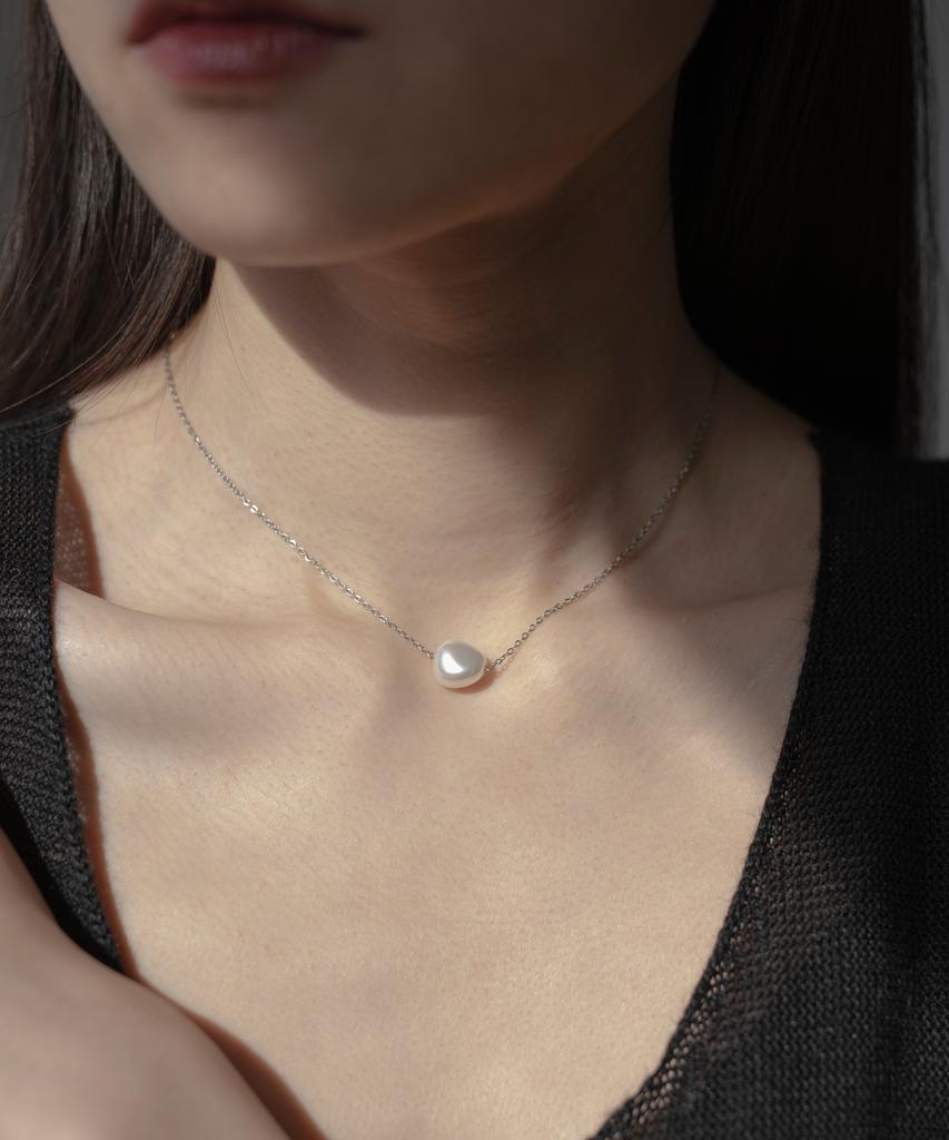 Novice Tokyo Single Baroque Pearl Necklace [Stainless] / Silver