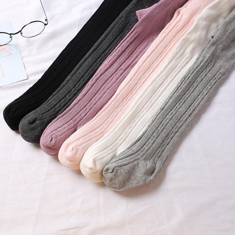 

Girls Medium-Thick Knitted Tights - White Baby Leggings & One-Piece Sock Pants 1-2 years