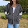 Women's Fashion Casual Long Sleeve Solid Color Hooded Sweatshirt Tops
