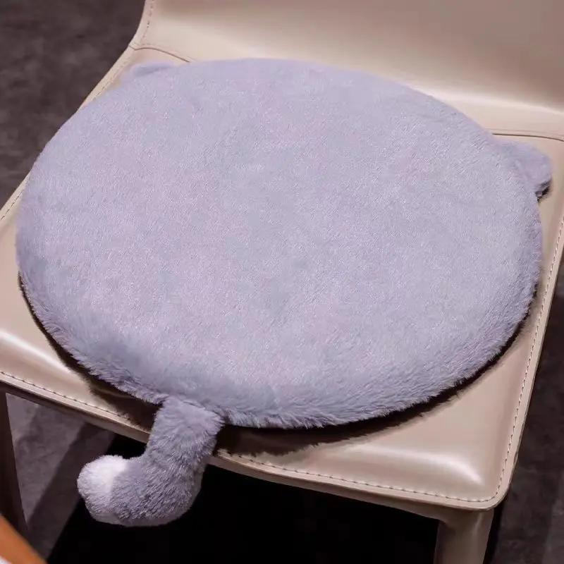 Cat Shaped Memory Foam Round Cushion-Removable Washable Slow Rebound Seat Pad Soft Chair Cushion for Office & Student Dormitory