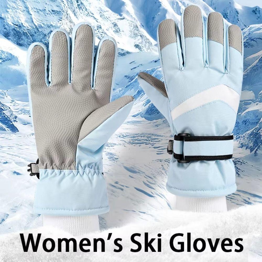 1 Pair Thicken Skating Gloves Non-Slip Figure Skating Gloves Women's Skating Mittens Woman