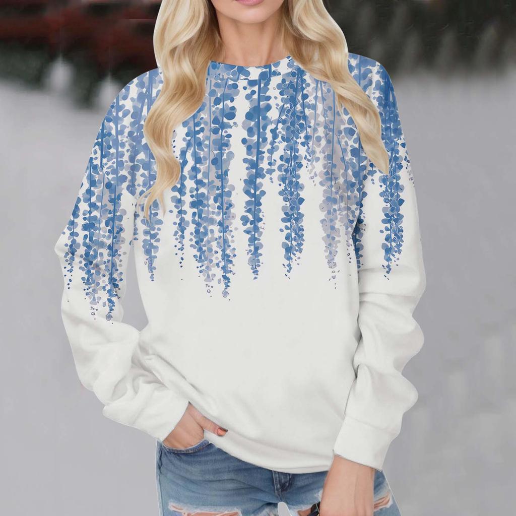 New 2024 Women Hooded Less Pullover Sweatshirt Sports Casual Loose Top Flower Printing Autumn Winter Hoodies Female Streetwear