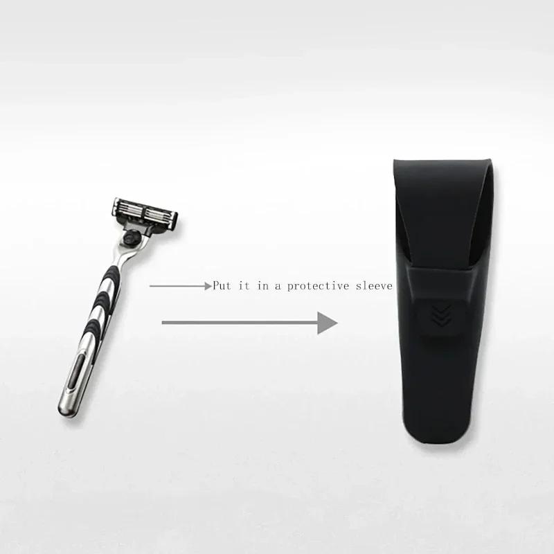 1 Pc Silicone Waterproof Safety Razor Case for Gillette Parker Merkur Soft Manual Shaver Case Carrying Cover Bag Home Travel Use
