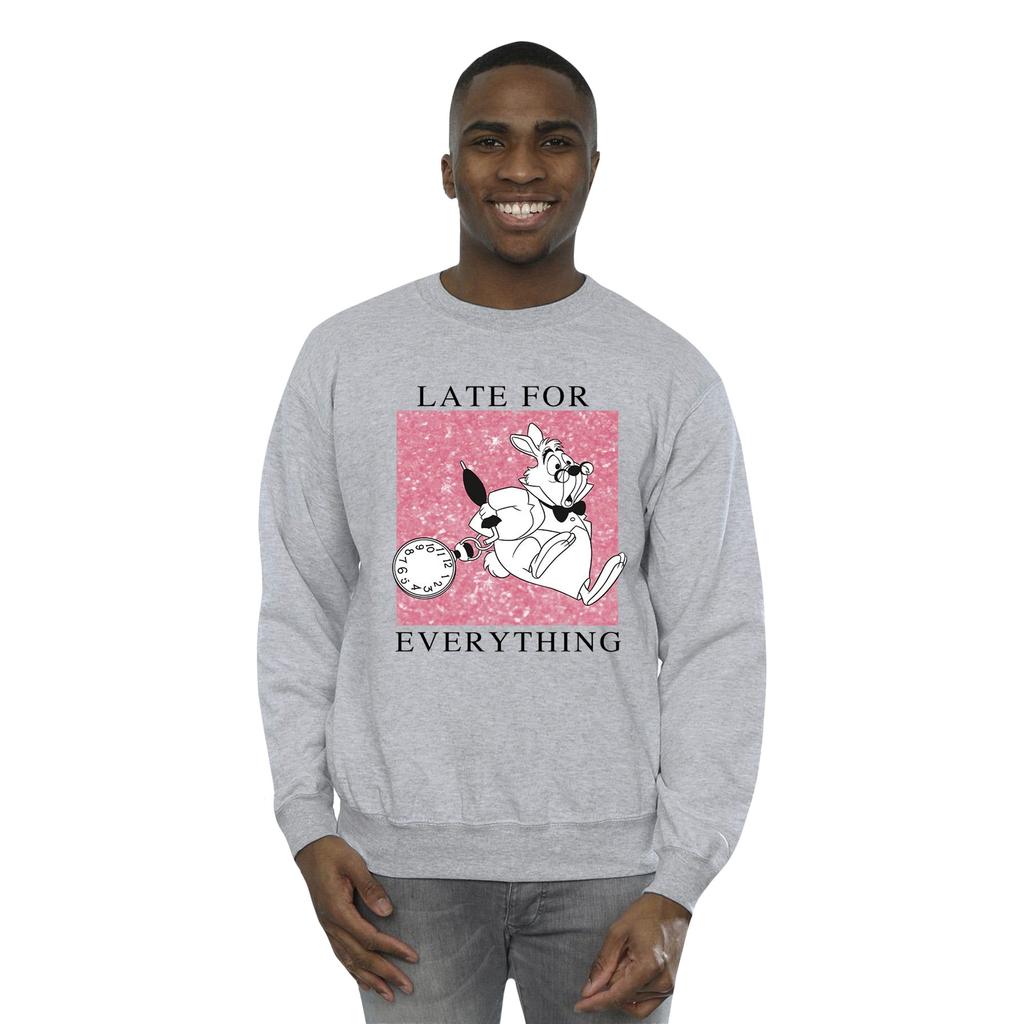 Disney Herren Alice im Wunderland Weißer Hase Sweatshirt