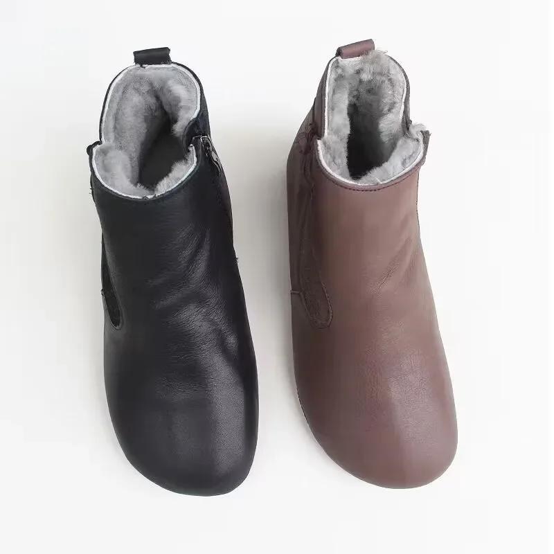 Winter Women Boots Plush Warm Short Boots Comfortable Zipper Outdoor Shoe Waterproof Soft Sole Anti Slip Ankle Boots Botas Mujer