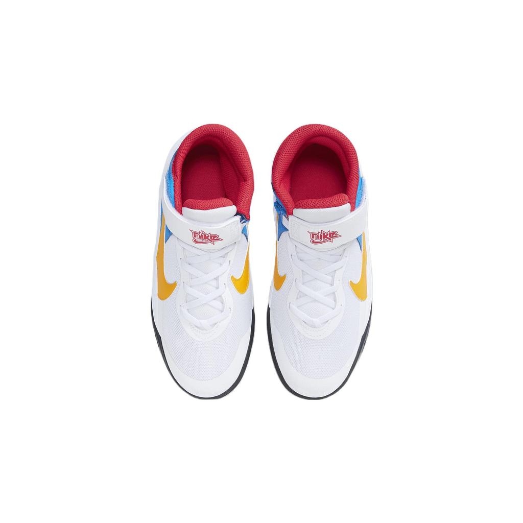 Nike Team Hustle D 10 Slip Resistant Cushioning Abrasion Resistant Mid top Basketball Shoes White Black Yellow Unisex DV9110-171