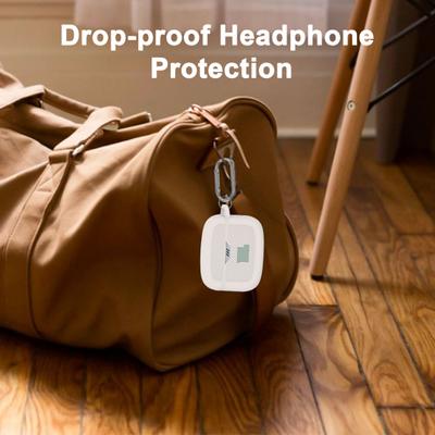 Silicone Headphone Protective Case Dustproof Waterproof Solid Color with Hanging Buckle Wireless Earphone Cover for JBL TUNE BUDS