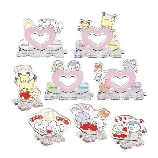 Takara Tomy Pocket Monster Pokemon Pokepiece Chokonto Tsunagaru Acrylic Stand Mellow Heart BOX