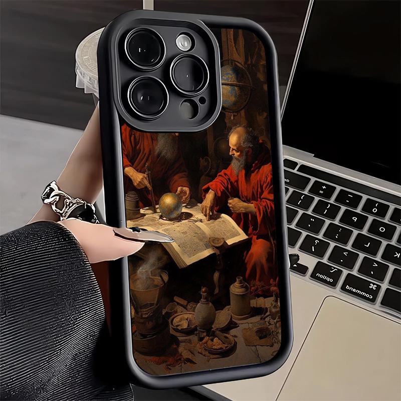 Handyhülle für iPhone 17 Air 16E 15 16 Pro Max Renaissance Ästhetik Kunstmalerei Hülle 14 Plus 13 12 Mini Weiche Schale Silikon