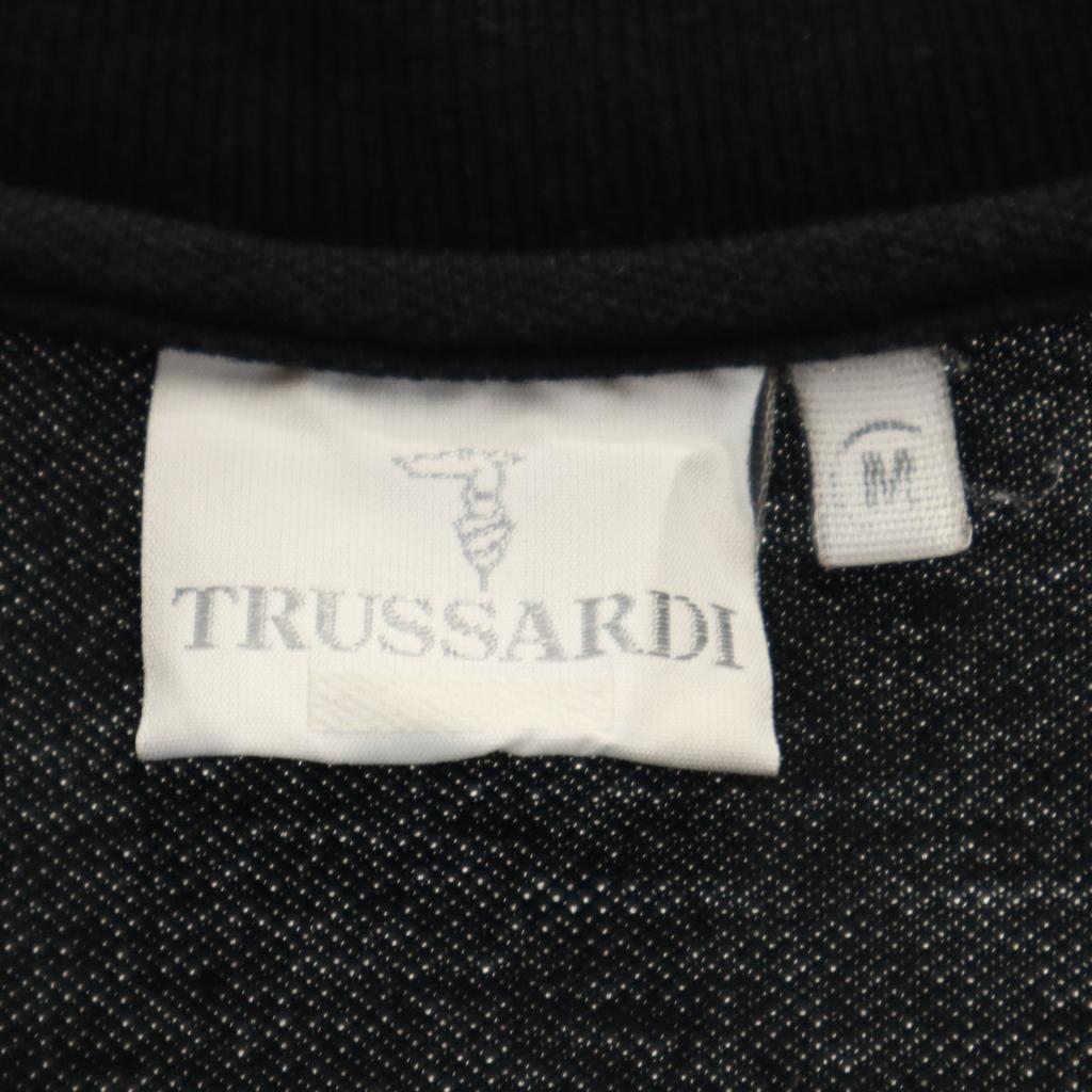 TRUSSARDI made in Italy Short sleeve Polo shirt M black Kanoko fabric Men's Used