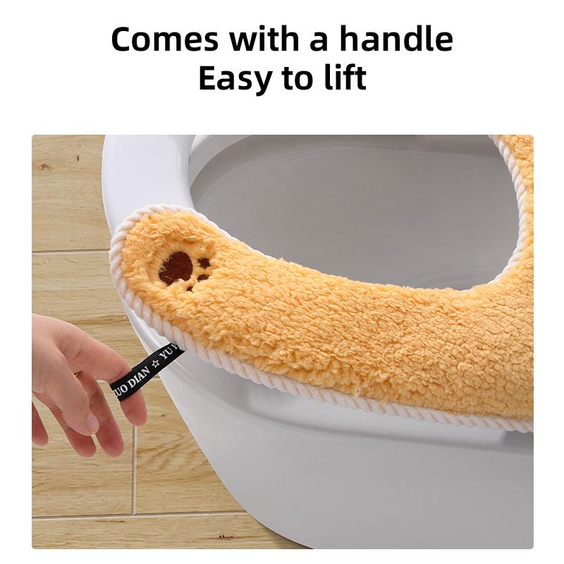 New Universal Seasonal Toilet Seat Cover - Waterproof Cartoon Toilet Seat for Home Use, Thickened for Winter