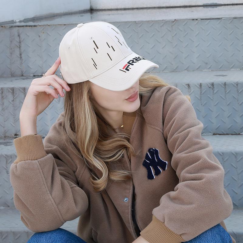 Versatile baseball cap new brim embroidered meteor hat top sun protection casual sunshade fashion cap