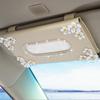 1 pz Scatola di carta di cristallo per auto con scatola di fazzoletti di cristallo di crisantemo Accessori per la decorazione degli interni per tipo di visiera parasole