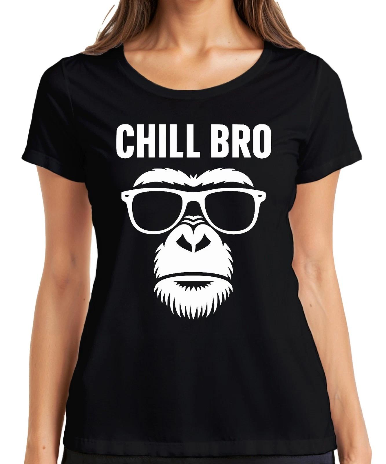 CHILL BRO Gorilla Sonnenbrille Affe Hipster Cool Vintage Geschenk Damen T-Shirt XL