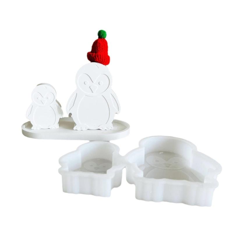 Creative Penguins Sturdy Silicone Mould for Candle and Soap Making Reusable Craft Ornament for Home Decoration